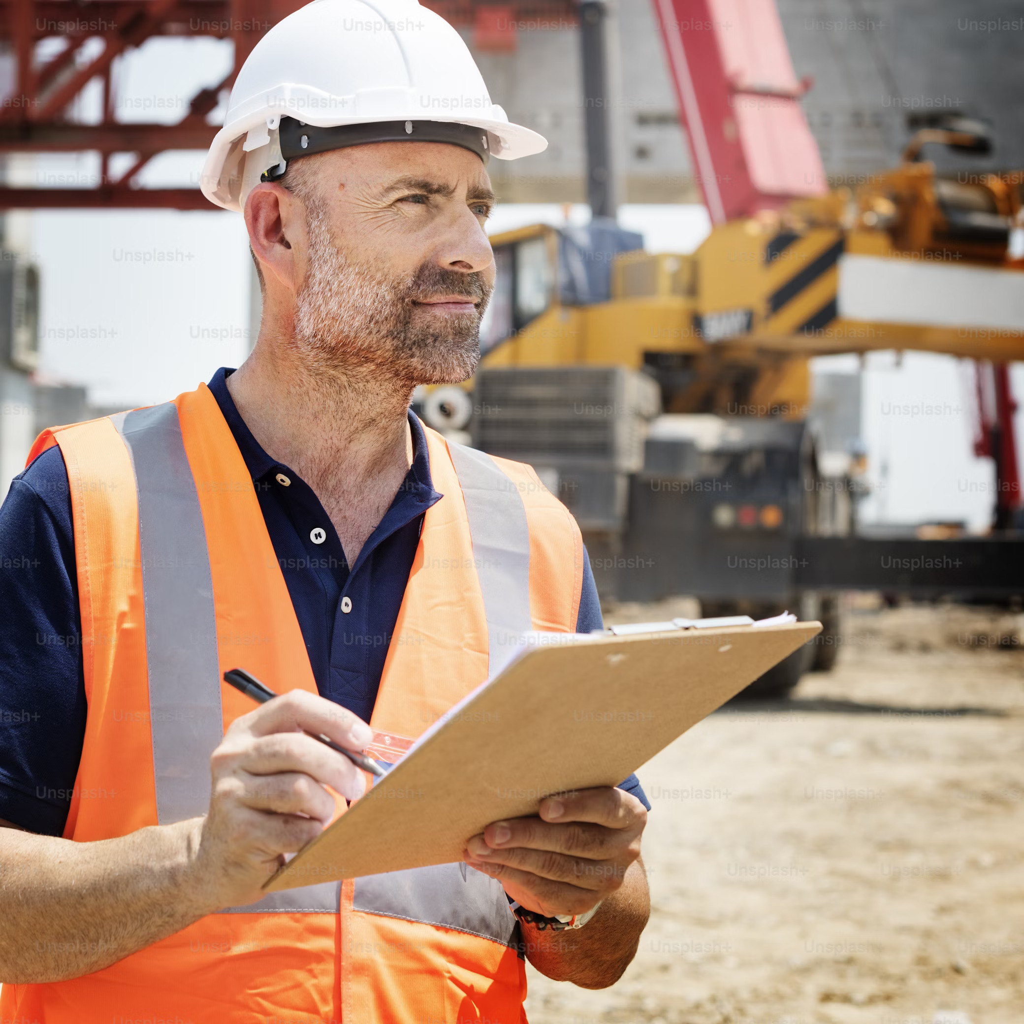 Profesional de la construcción en el sitio de obra